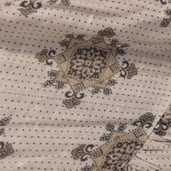 Free People Oasis Maxi Dress Bohemian Flowy Short Sleeve Beige Size XS Oversized - Picture 9 of 13